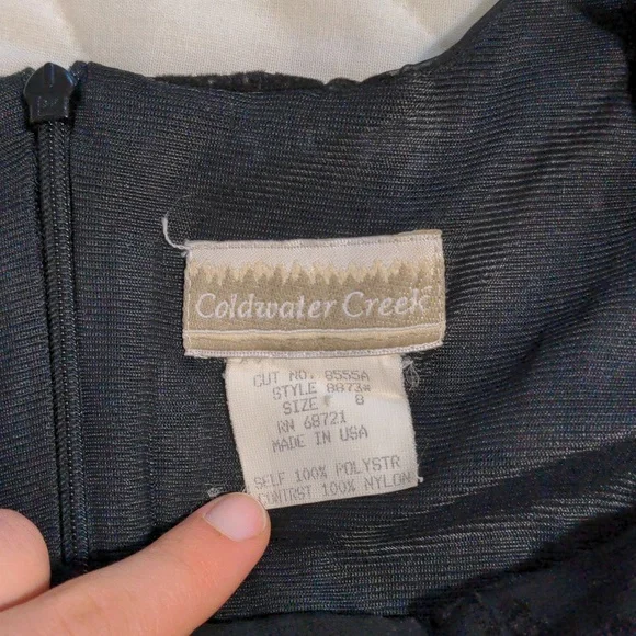 Coldwater Creek Vintage Formal Black Dress with velvet overlay - Picture 6 of 7